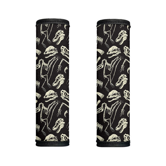 Monochrome Dinosaur Fossil Pattern Print Handle Covers