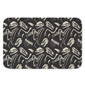 Monochrome Dinosaur Fossil Pattern Print Indoor Door Mat