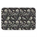 Monochrome Dinosaur Fossil Pattern Print Indoor Door Mat