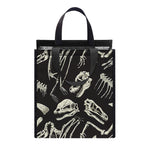 Monochrome Dinosaur Fossil Pattern Print Insulated Lunch Tote