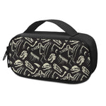 Monochrome Dinosaur Fossil Pattern Print Insulin Cooler Travel Case