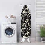 Monochrome Dinosaur Fossil Pattern Print Ironing Board Cover