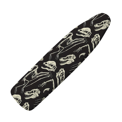 Monochrome Dinosaur Fossil Pattern Print Ironing Board Cover