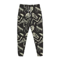 Monochrome Dinosaur Fossil Pattern Print Jogger Pants