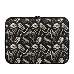Monochrome Dinosaur Fossil Pattern Print Laptop Sleeve