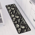 Monochrome Dinosaur Fossil Pattern Print Long Kitchen Mat