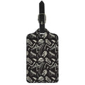 Monochrome Dinosaur Fossil Pattern Print Luggage Tag