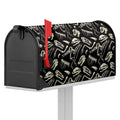 Monochrome Dinosaur Fossil Pattern Print Mailbox Cover
