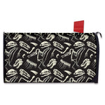 Monochrome Dinosaur Fossil Pattern Print Mailbox Cover
