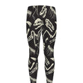 Monochrome Dinosaur Fossil Pattern Print Men's Leggings