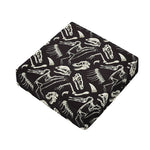 Monochrome Dinosaur Fossil Pattern Print Outdoor Seat Cushion Cover