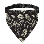 Monochrome Dinosaur Fossil Pattern Print Over The Collar Dog Bandana