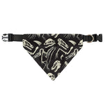Monochrome Dinosaur Fossil Pattern Print Over The Collar Dog Bandana