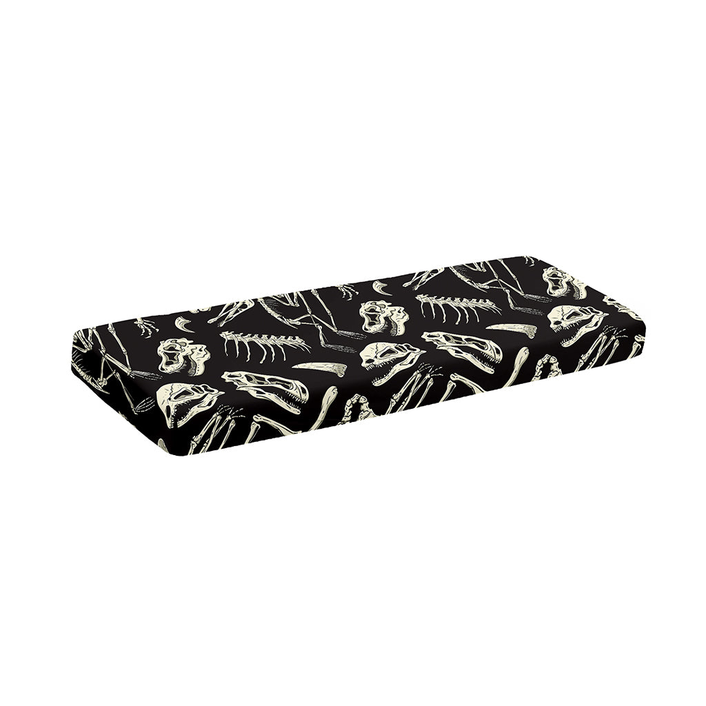 Monochrome Dinosaur Fossil Pattern Print Piano Keyboard Cover