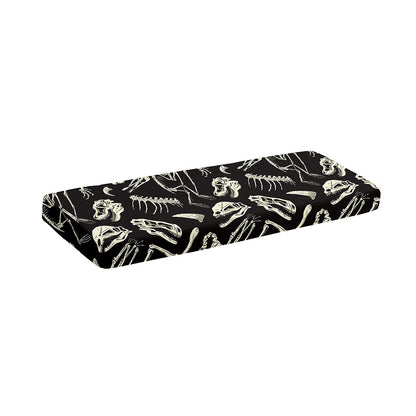 Monochrome Dinosaur Fossil Pattern Print Piano Keyboard Cover