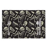Monochrome Dinosaur Fossil Pattern Print Placemat