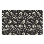 Monochrome Dinosaur Fossil Pattern Print Polyester Doormat