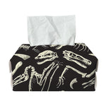 Monochrome Dinosaur Fossil Pattern Print Rectangle Tissue Box Cover