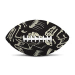 Monochrome Dinosaur Fossil Pattern Print Rugby Ball