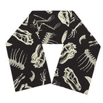Monochrome Dinosaur Fossil Pattern Print Scarf