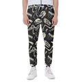Monochrome Dinosaur Fossil Pattern Print Joggers