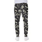 Monochrome Dinosaur Fossil Pattern Print Scuba Joggers