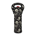 Monochrome Dinosaur Fossil Pattern Print Single Neoprene Wine Tote