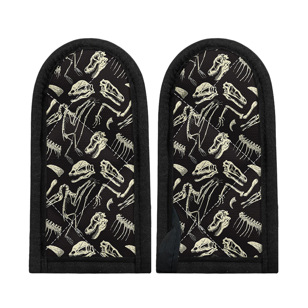 Monochrome Dinosaur Fossil Pattern Print Skillet Handle Cover