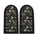 Monochrome Dinosaur Fossil Pattern Print Skillet Handle Cover