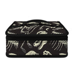 Monochrome Dinosaur Fossil Pattern Print Small Lunch Bag