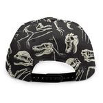 Monochrome Dinosaur Fossil Pattern Print Snapback Cap