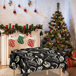 Monochrome Dinosaur Fossil Pattern Print Tablecloth