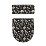 Monochrome Dinosaur Fossil Pattern Print Toilet Lid And Tank Cover Set
