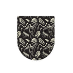 Monochrome Dinosaur Fossil Pattern Print Toilet Lid Cover