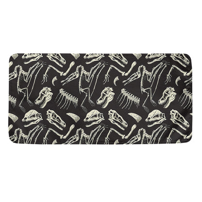 Monochrome Dinosaur Fossil Pattern Print Towel