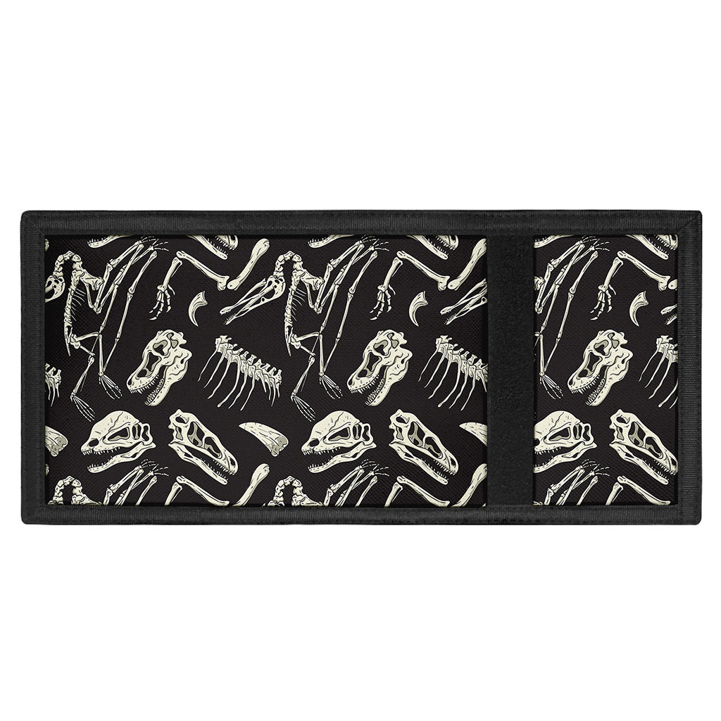 Monochrome Dinosaur Fossil Pattern Print Trifold Wallet