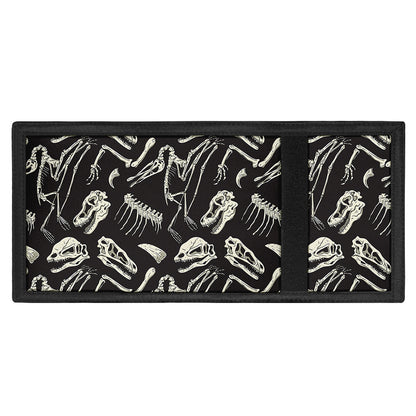 Monochrome Dinosaur Fossil Pattern Print Trifold Wallet