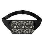 Monochrome Dinosaur Fossil Pattern Print Waist Bag