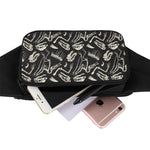 Monochrome Dinosaur Fossil Pattern Print Waist Bag