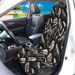 Monochrome Dinosaur Fossil Pattern Print Waterproof Car Seat Cover