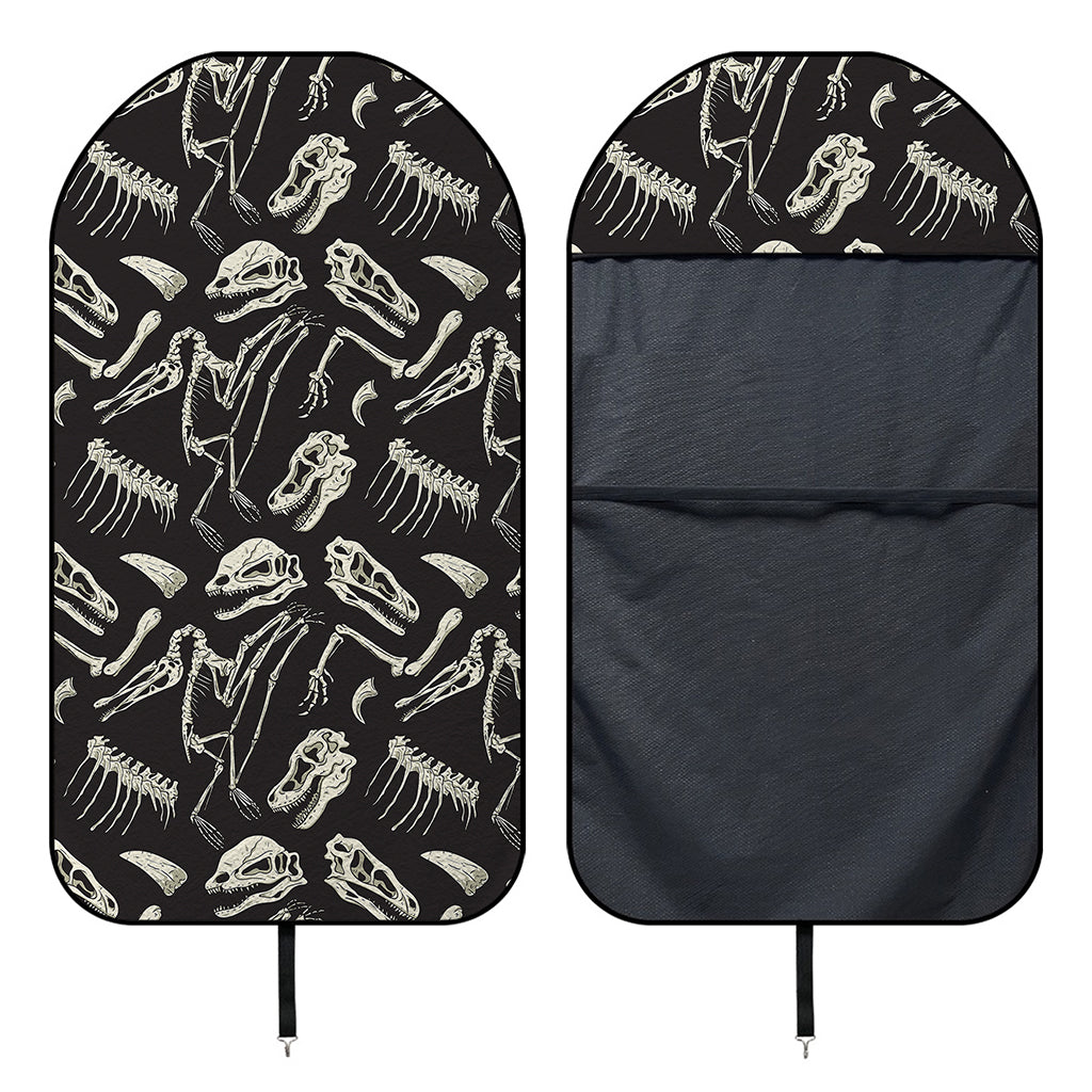 Monochrome Dinosaur Fossil Pattern Print Waterproof Car Seat Cover