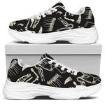 Monochrome Dinosaur Fossil Pattern Print White Chunky Shoes