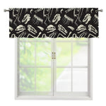 Monochrome Dinosaur Fossil Pattern Print Window Valance