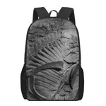 Monochrome Dinosaur Fossil Print 17 Inch Backpack