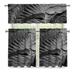 Monochrome Dinosaur Fossil Print 3 Piece Kitchen Curtains