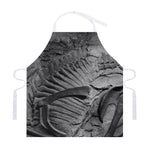 Monochrome Dinosaur Fossil Print Adjustable Apron