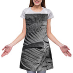 Monochrome Dinosaur Fossil Print Adjustable Apron