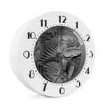 Monochrome Dinosaur Fossil Print Alarm Clock