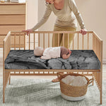 Monochrome Dinosaur Fossil Print Baby Crib Sheet