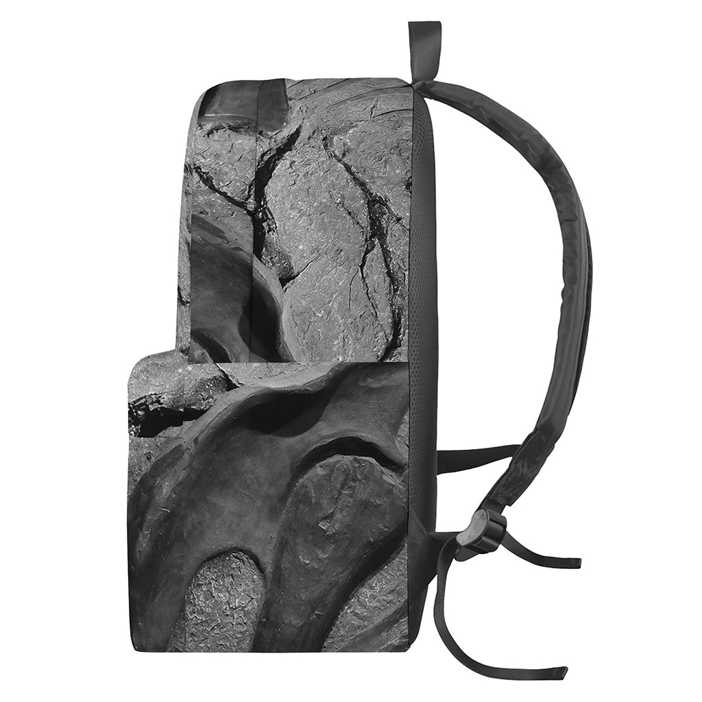 Monochrome Dinosaur Fossil Print Backpack
